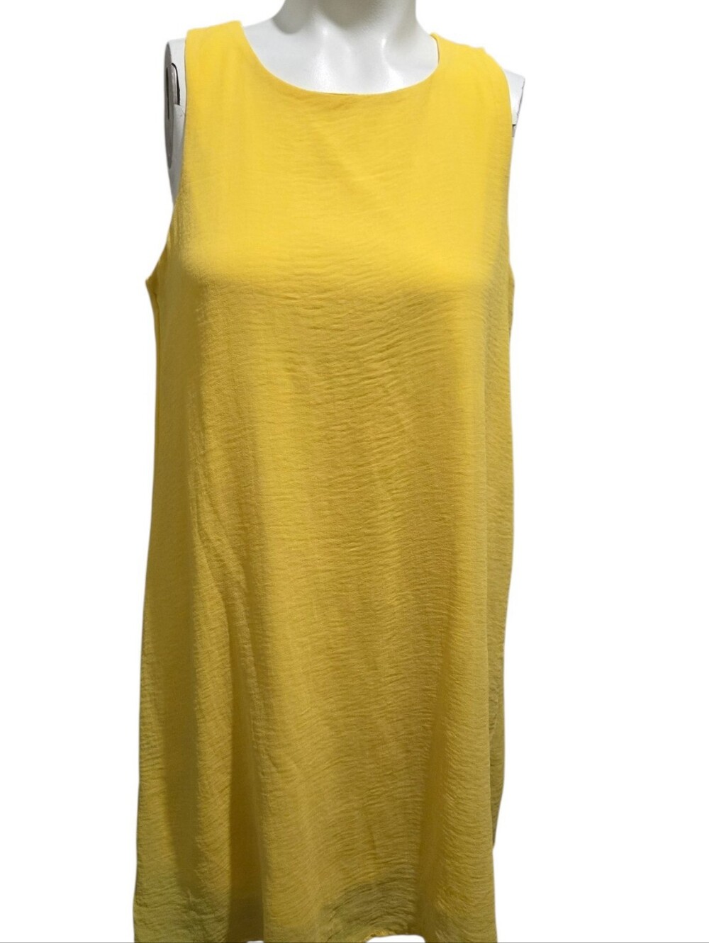 Tacera Yellow Sleeveless Shift Dress Lightweight Lined Tunic Dress